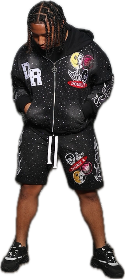 DOUBLER PATCH RHINESTONE SHORTS